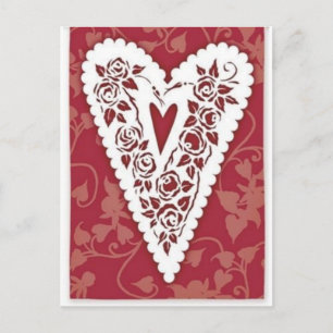 Carte Postale Dentelle de coeur victorienne