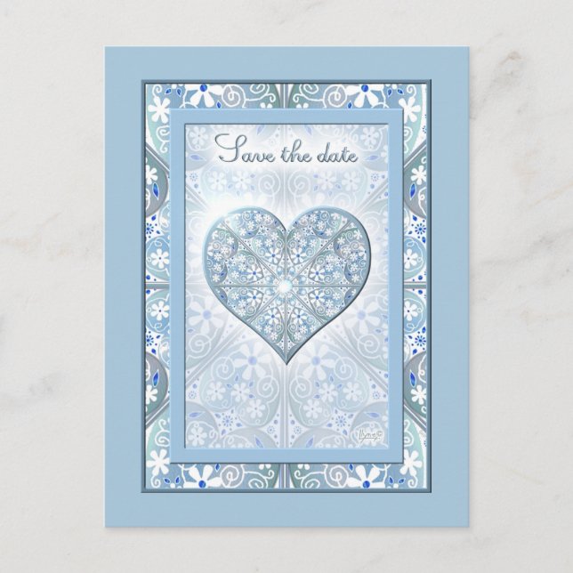 Carte Postale Dentelle en céramique bleu clair (Devant)