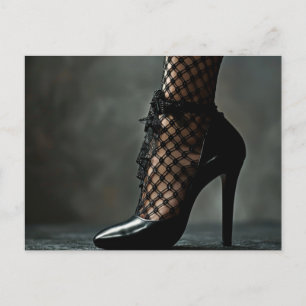 Carte Postale Dentelle et stiletto noir