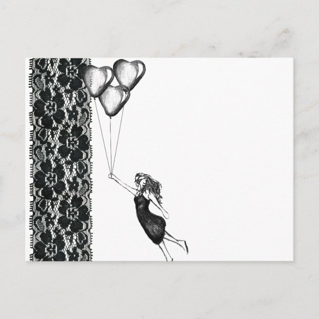Carte Postale Dentelles et ballons (Devant)