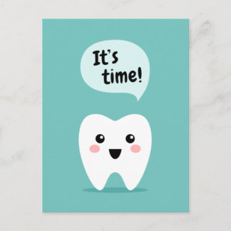Carte Postale Dentist rendez-vous rappel kawaii dent