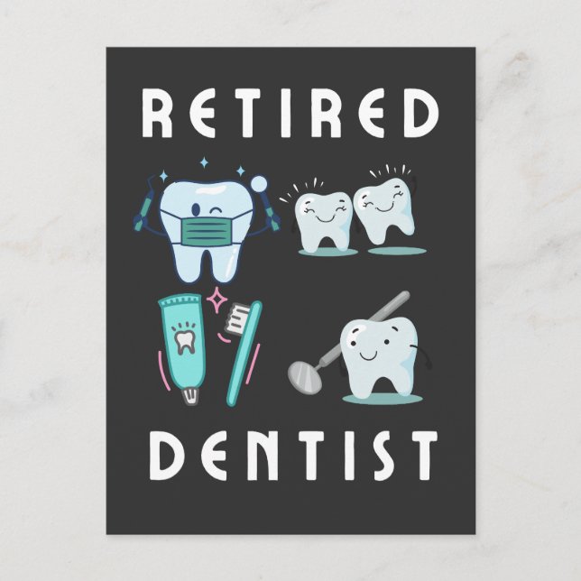 Carte Postale dentiste à la retraite (Devant)