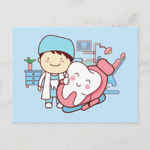 Carte Postale Dentiste Animé avec dent