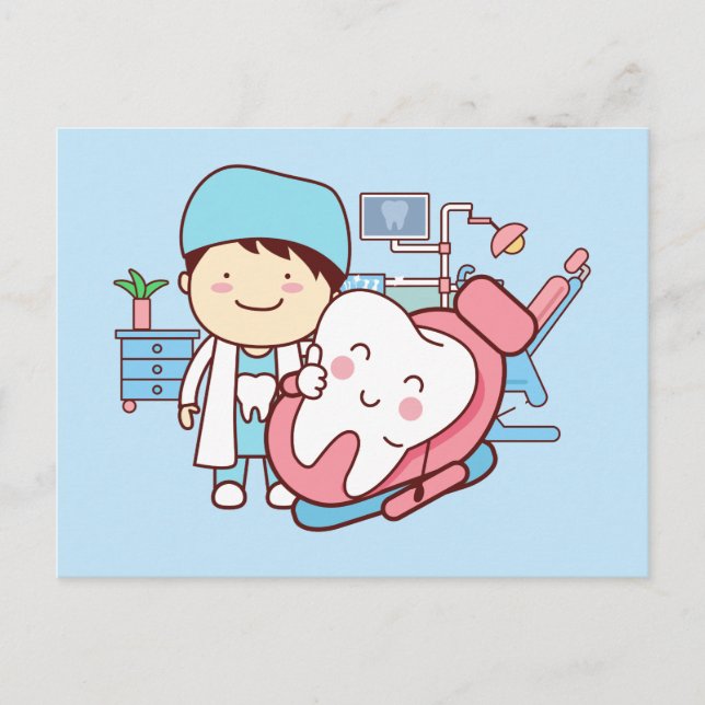 Carte Postale Dentiste Animé avec dent (Devant)