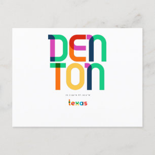 Carte Postale Denton Texas Mid Century, Pop Art,