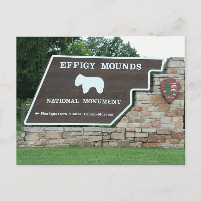 Carte postale d'entrée du parc national Effigy Mou (Devant)