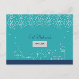 Carte postale d'entreprise d'Eid - bleu