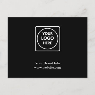 Carte postale d'entreprise noire Personnalisable