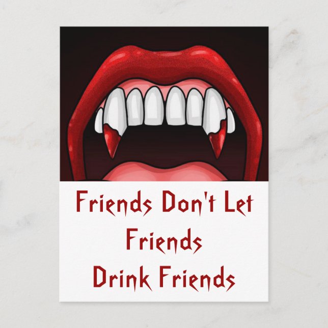 Carte Postale Dents d'Halloween Vampire (Devant)