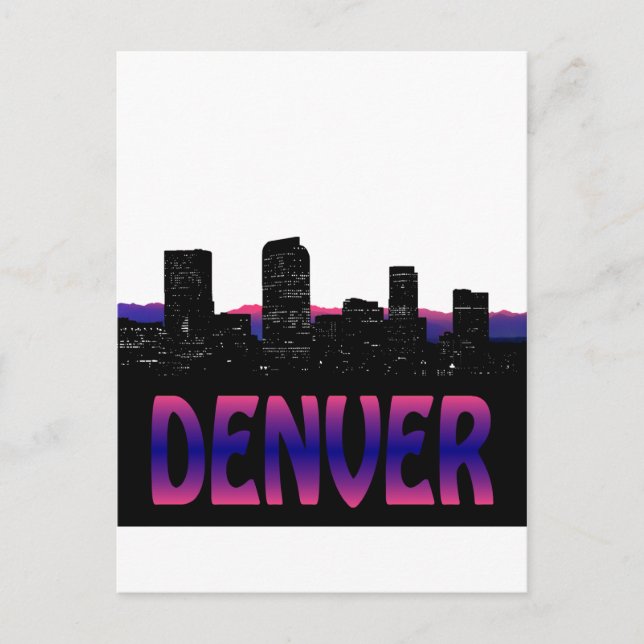 Carte Postale Denver Colorado Skyline (Devant)