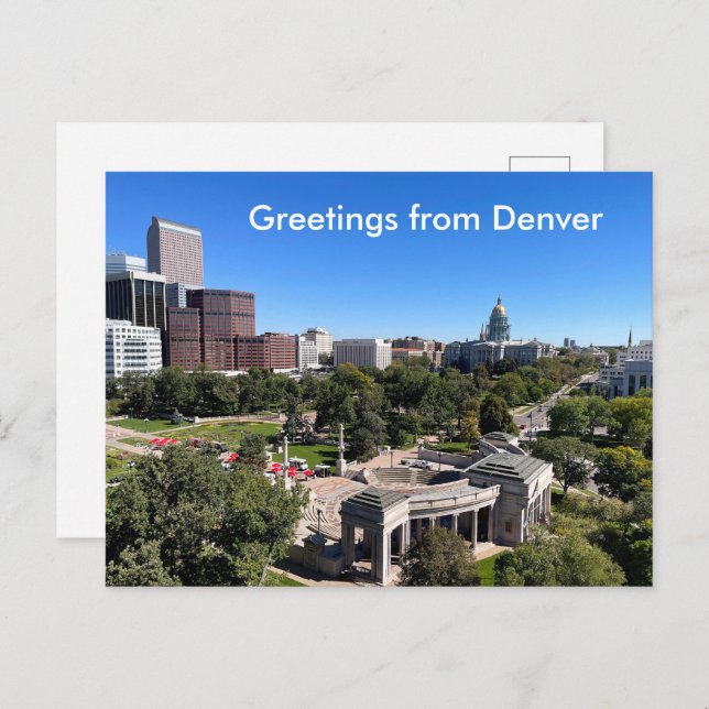 Carte Postale Denver Skyline View Capitol Building Personalize (Devant / Derrière)