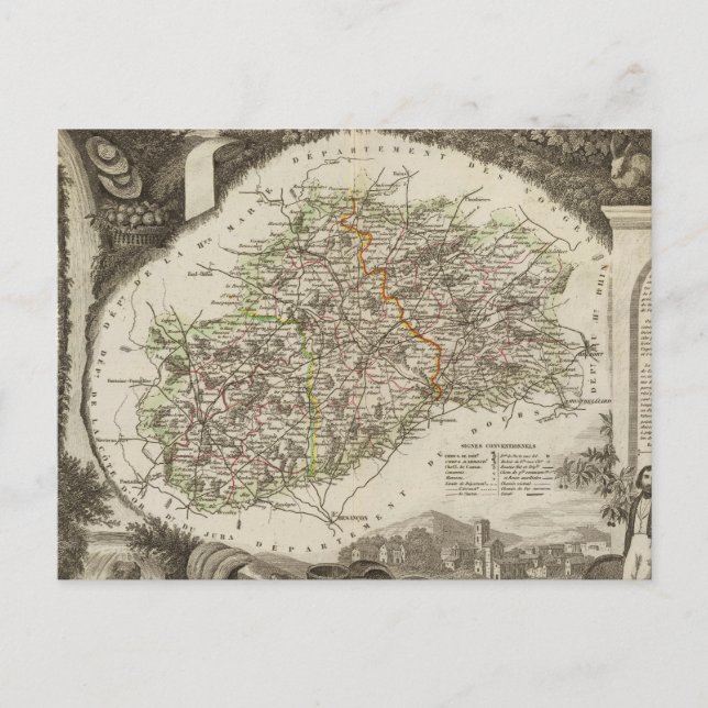 Carte Postale Département De La Saône (Devant)