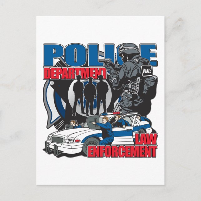 Carte Postale Département de police (Devant)