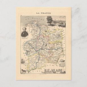 Carte Postale Département d'Ille et Vilain, Alexandre Vuillemin 