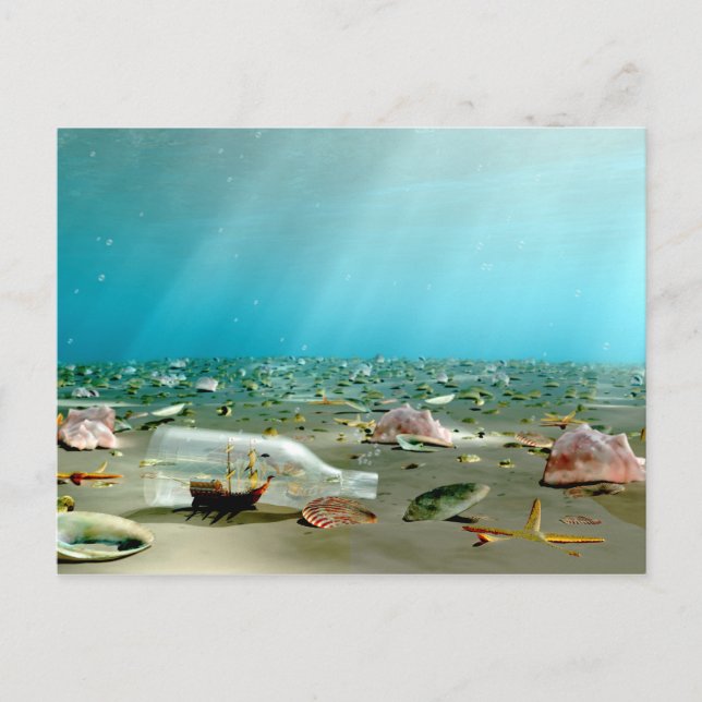 Carte postale d'épave livrée en bouteille (Devant)