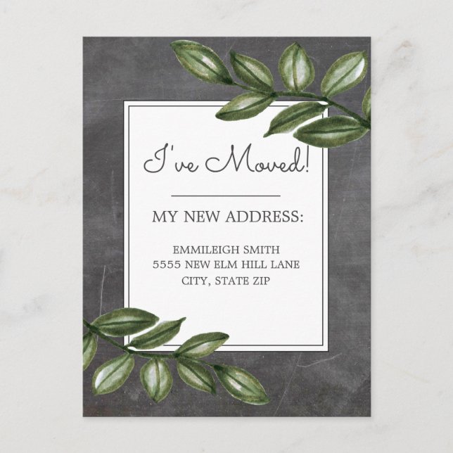 Carte Postale Déplacement de la feuille verte du tableau de bord (Devant)