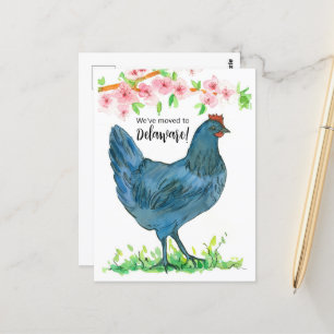 Carte Postale Déplacement Faire-part Delaware Blue Hen Chicken
