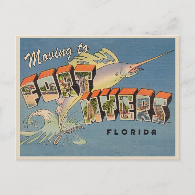 Carte Postale Déplacement Fort Myers Floride Changement d'adress (Devant)