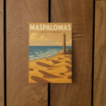 Carte Postale Déplacements des dunes de Maspalomas Gran Canaria<br><div class="desc">Transportez-vous sur les dunes ensoleillées de Gran Canaria avec cette belle carte postale de voyage vintage Maspalomas. Il présente une oeuvre d'inspiration rétro qui capture les plages dorées de l'île, des paysages volcaniques accidentés et une charmante architecture coloniale espagnole. Cette carte postale évoque le charme intemporel des affiches de voyage...</div>