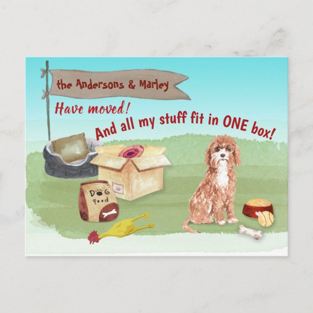 Carte Postale Déplacer de mignons jouets de chien Cavapoo Notre  (Devant)
