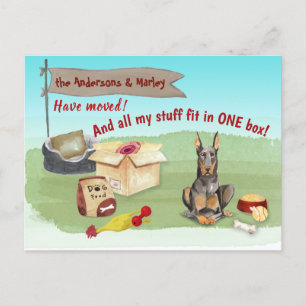 Carte Postale Déplacer Doberman Dog Toys Notre Nouvelle Maison