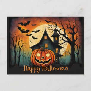 Carte Postale Déplaisant Halloween Citrouille Happy Halloween