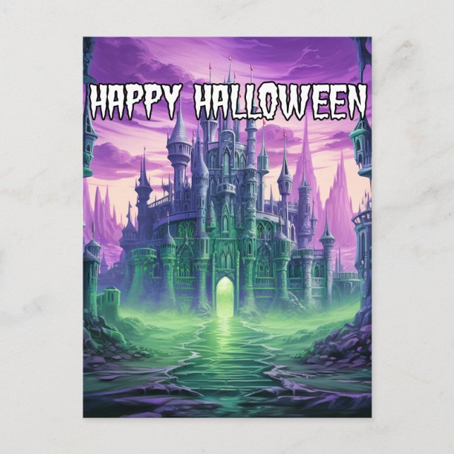 Carte Postale Déplaisant Haunted Mansion | Bonne Halloween (Devant)