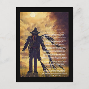 Carte Postale Déplaisant Scarecrow sombre art et poème