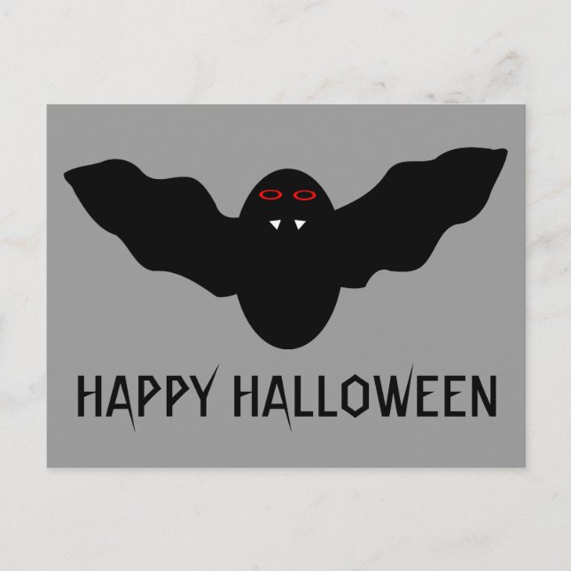 Carte postale déplaisante Halloween Vampire Bat (Devant)