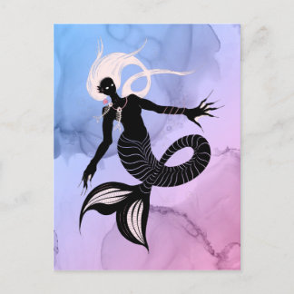 Carte Postale Déplaisante Sirène Imaginaire foncé Monster Goth