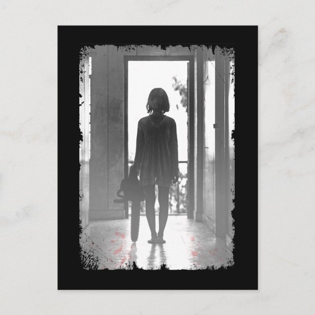 Carte Postale Déplaisante tronçonneuse Horreur Dark Art (Devant)