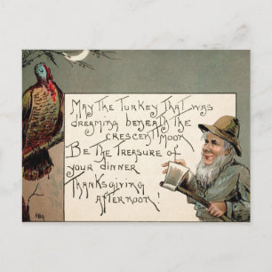 Carte postale Déplaisante vintage Thanksgiving