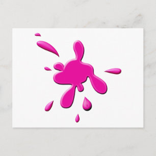 Carte Postale Déploiement de peinture rose