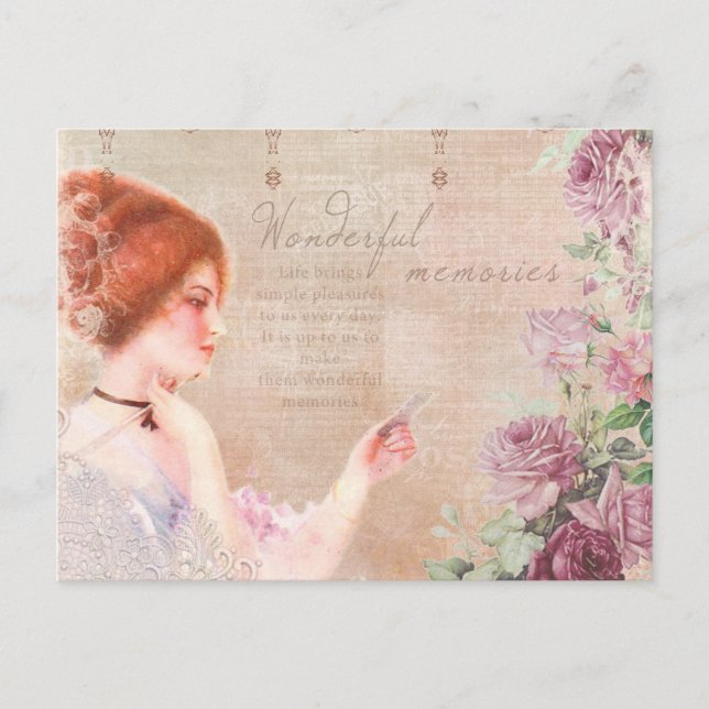 Carte postale d'époque Lady Wonderful Memories Eph (Devant)