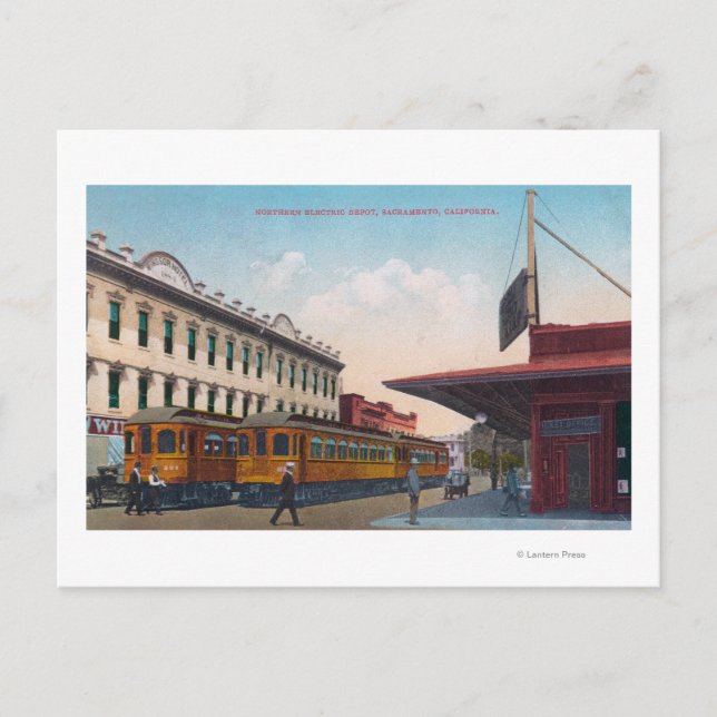 Carte Postale Dépôt de chemin de fer électrique du Nord (Devant)