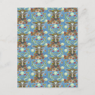 CARTE POSTALE DERNIER D'ART EN FORÊT DE L'AUTOMNE, NID D'OISEAU 