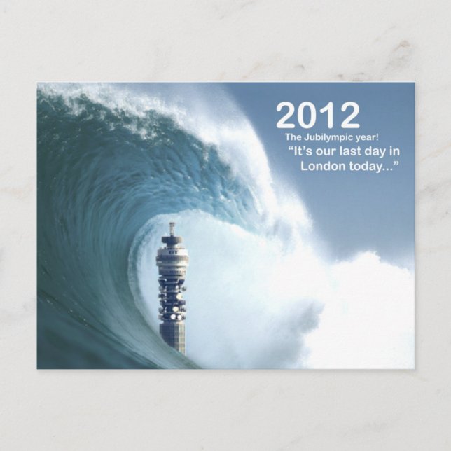 Carte Postale Dernier jour à Londres - Un tsunami engulfs Londre (Devant)