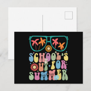 Carte Postale Dernier Jour D'École Groovy Les Cours Sont Finis P