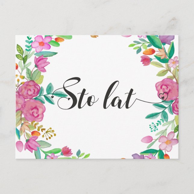 Carte Postale Dernier Sto polonais Joyeux anniversaire Pologne C (Devant)