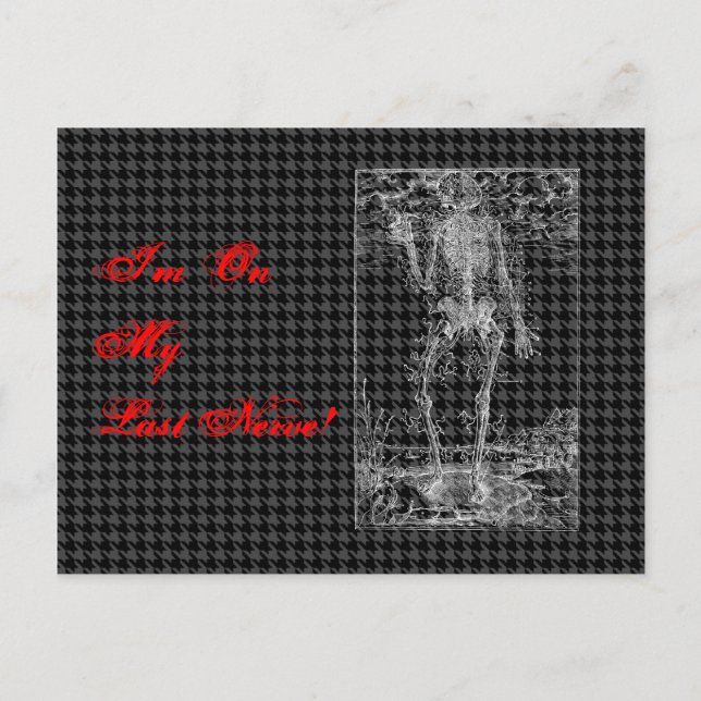 Carte Postale Dernière Nerve - Halloween Squelette (Devant)