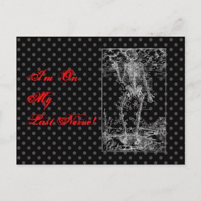 Carte Postale Dernière Nerve - Halloween Squelette (Devant)