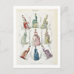 Carte Postale Dernières mode de Paris, robes de neuf jours en fa