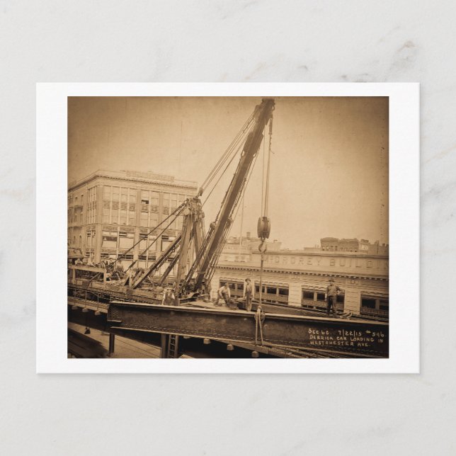 Carte Postale Derrick Car Chargement Westchester Avenue Bronx NY (Devant)
