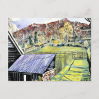 Derrière l'auberge, peinture paysagère de Paul Nas