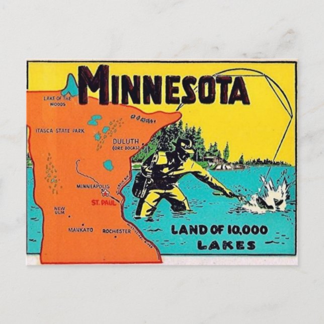 Carte postale des 10 000 lacs du Minnesota (Devant)