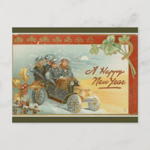 Carte Postale Des amis vintages dans une vieille voiture Nouvel 