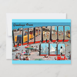 Carte postale des années 60 de Wildwood By the Sea