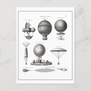 Carte postale des appareils de vol de l'aéronautiq