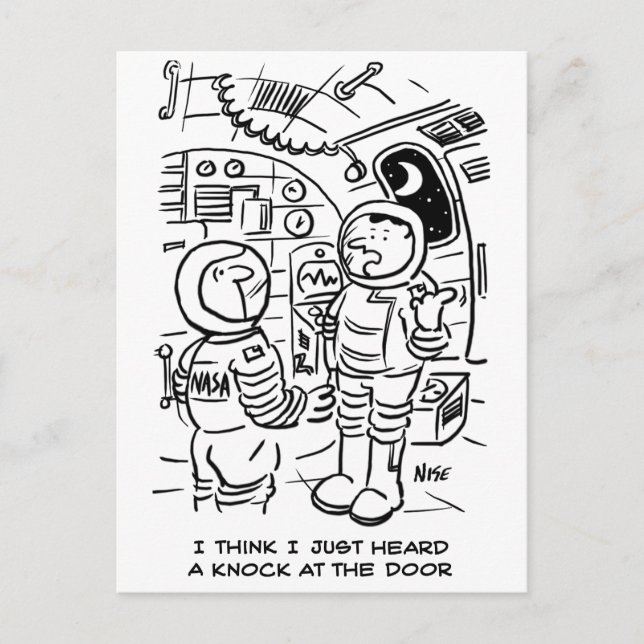 Carte Postale Des astronautes sur un vaisseau spatial entendent  (Devant)