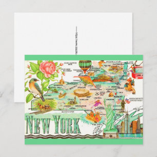 Carte postale des attractions de New York